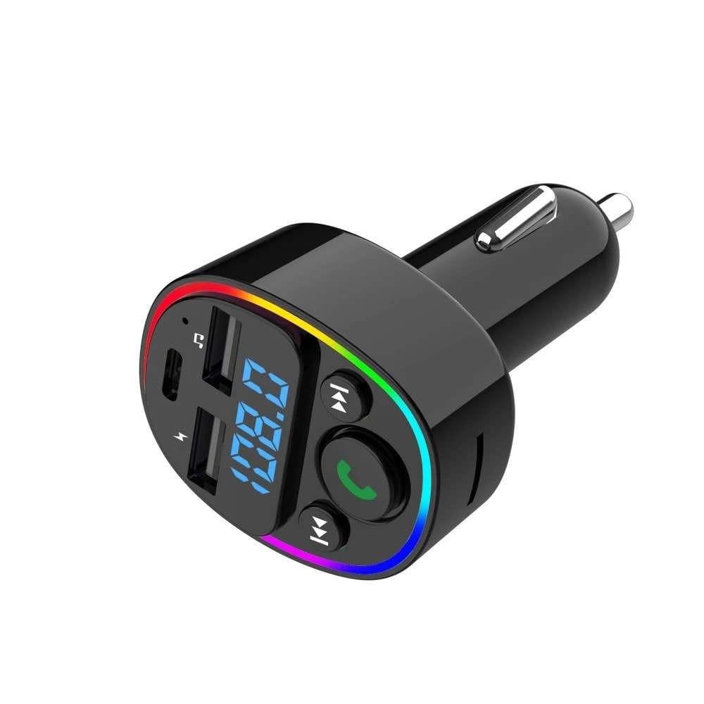 Fast charging car charger with a three-cable MP3 player