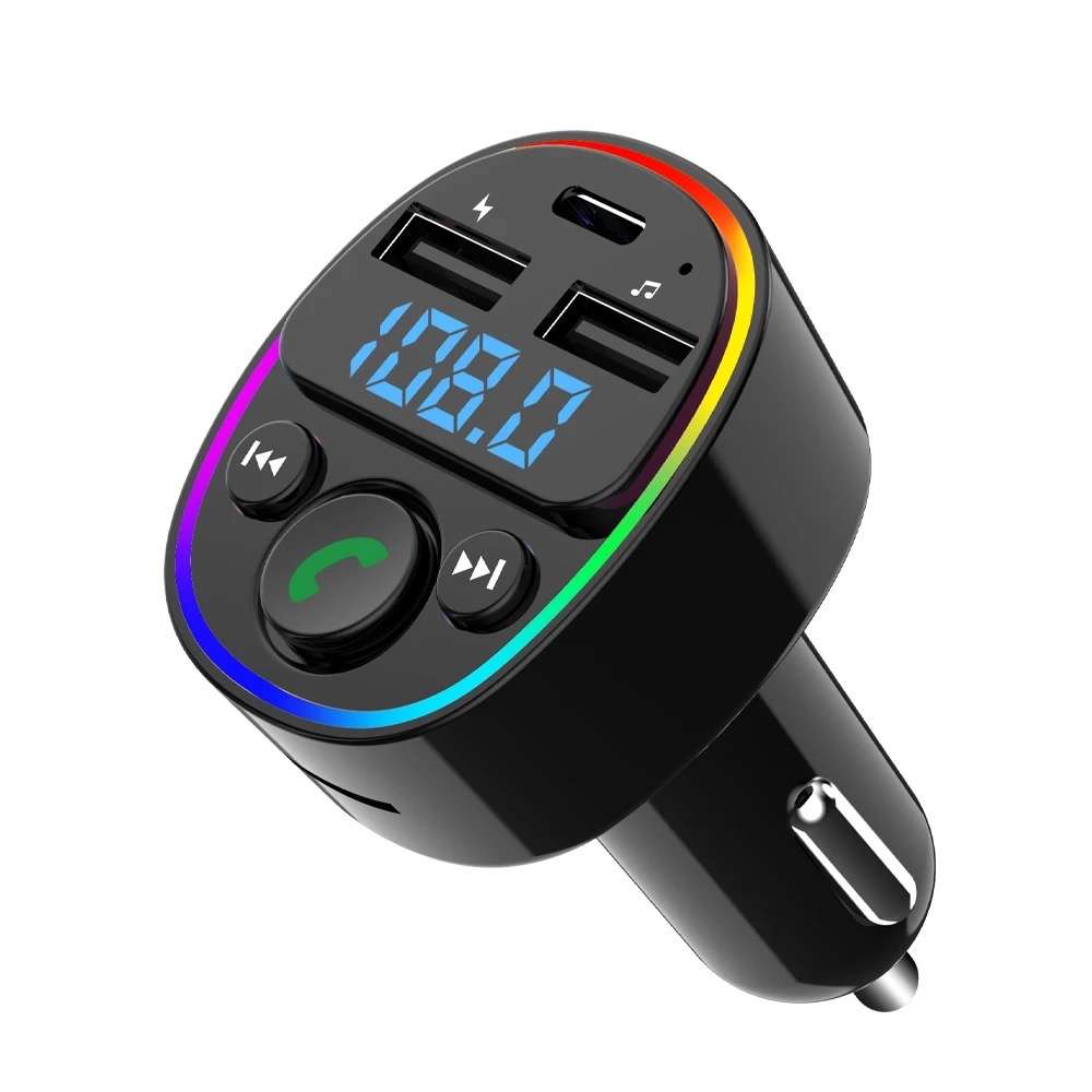 Fast charging car charger with a three-cable MP3 player
