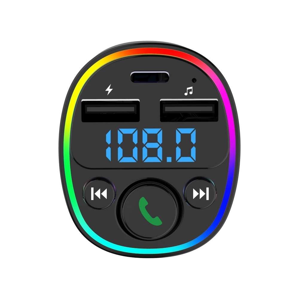 Fast charging car charger with a three-cable MP3 player